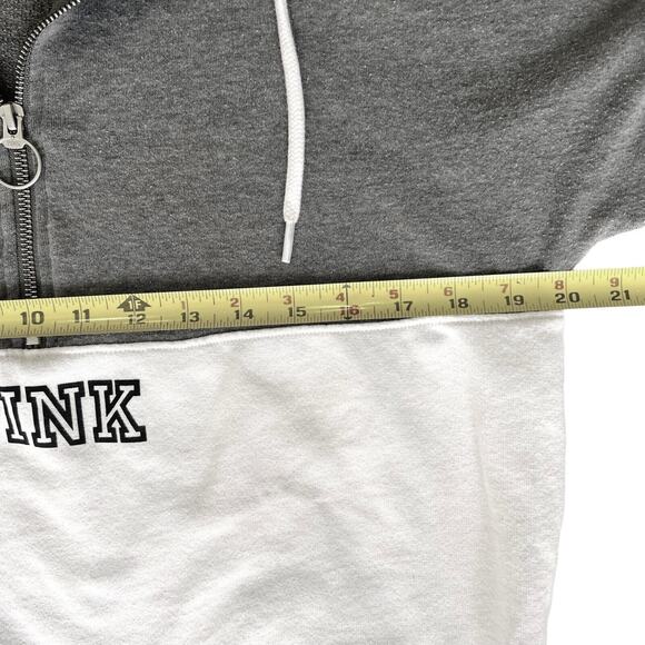 Victoria Secret Y2K PINK Sweatshirt Womens Small Gray White Pullover Relaxed Fit - Picture 10 of 11
